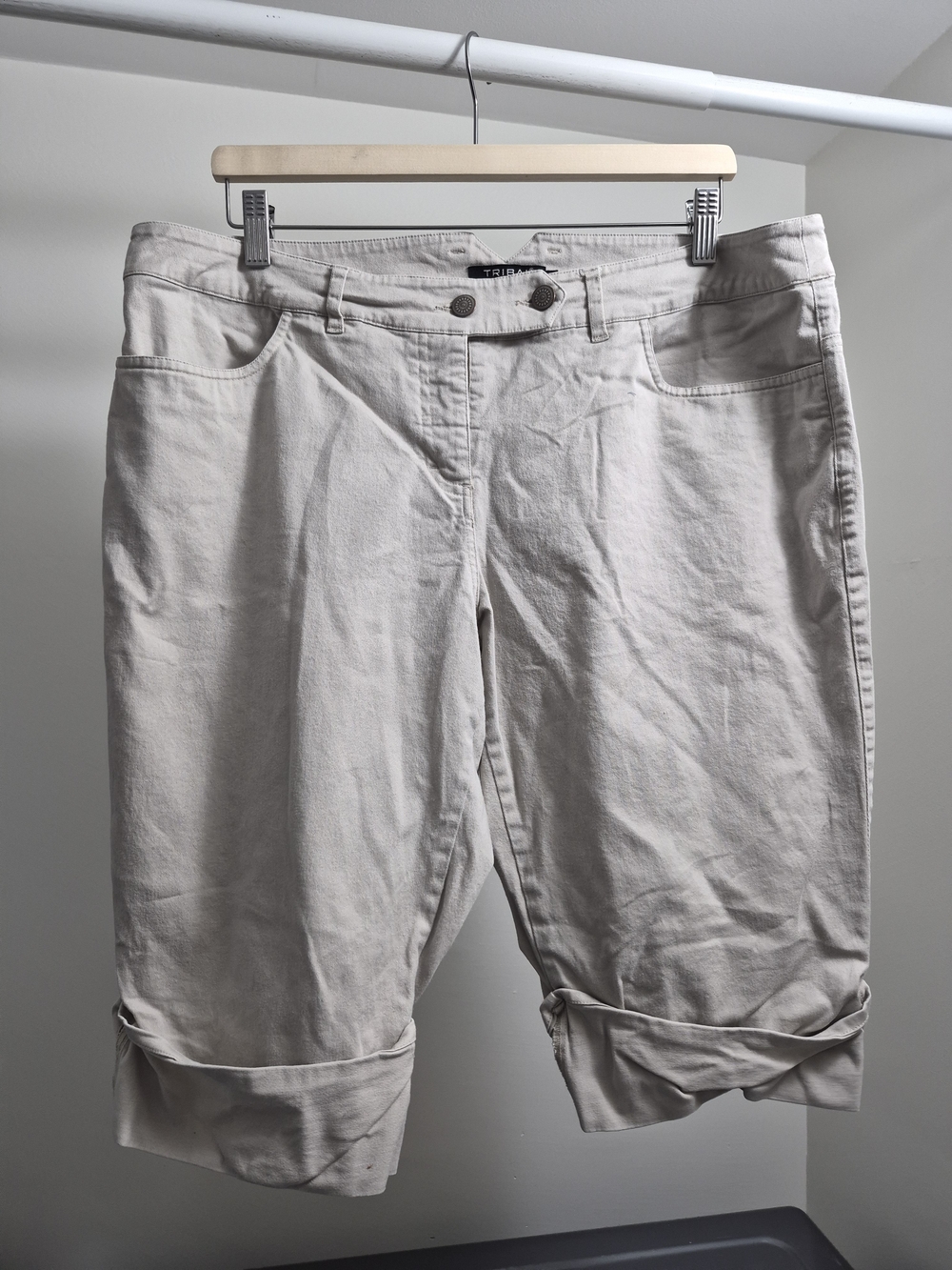 Tribal Cream Cropped Roll-Cuff Women’s Shorts
